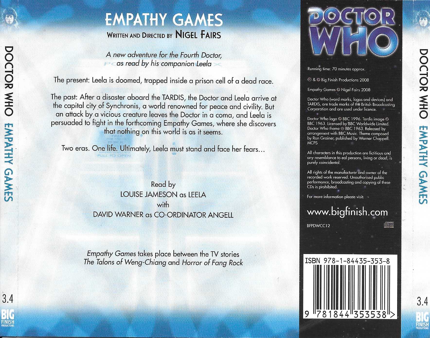 Picture of BFPDWCC12 Doctor Who - Empathy games by artist Nigel Fairs from the BBC records and Tapes library